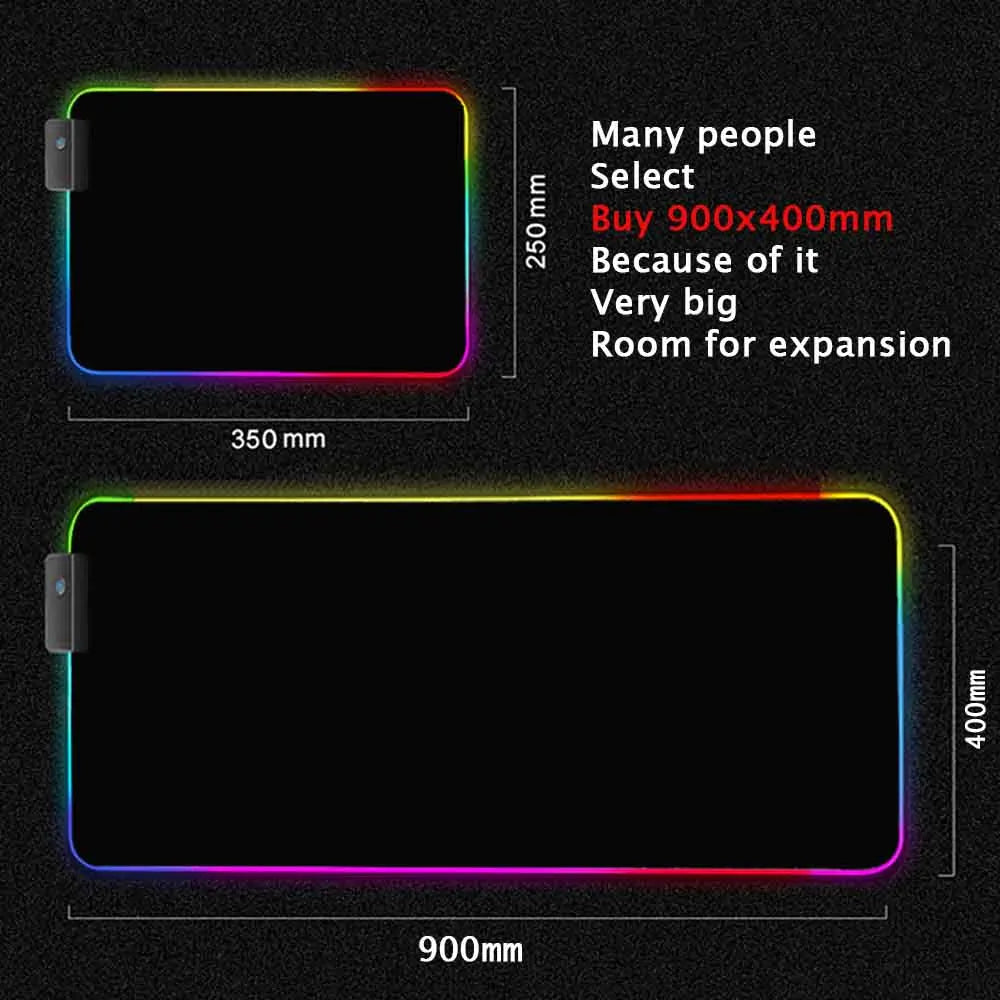 Black and White Mouse Pad Gamer Pink Mouse Mat Simple Gaming Led Lights Mousepad Rgb Computer Accessories Table Pads Large Mats