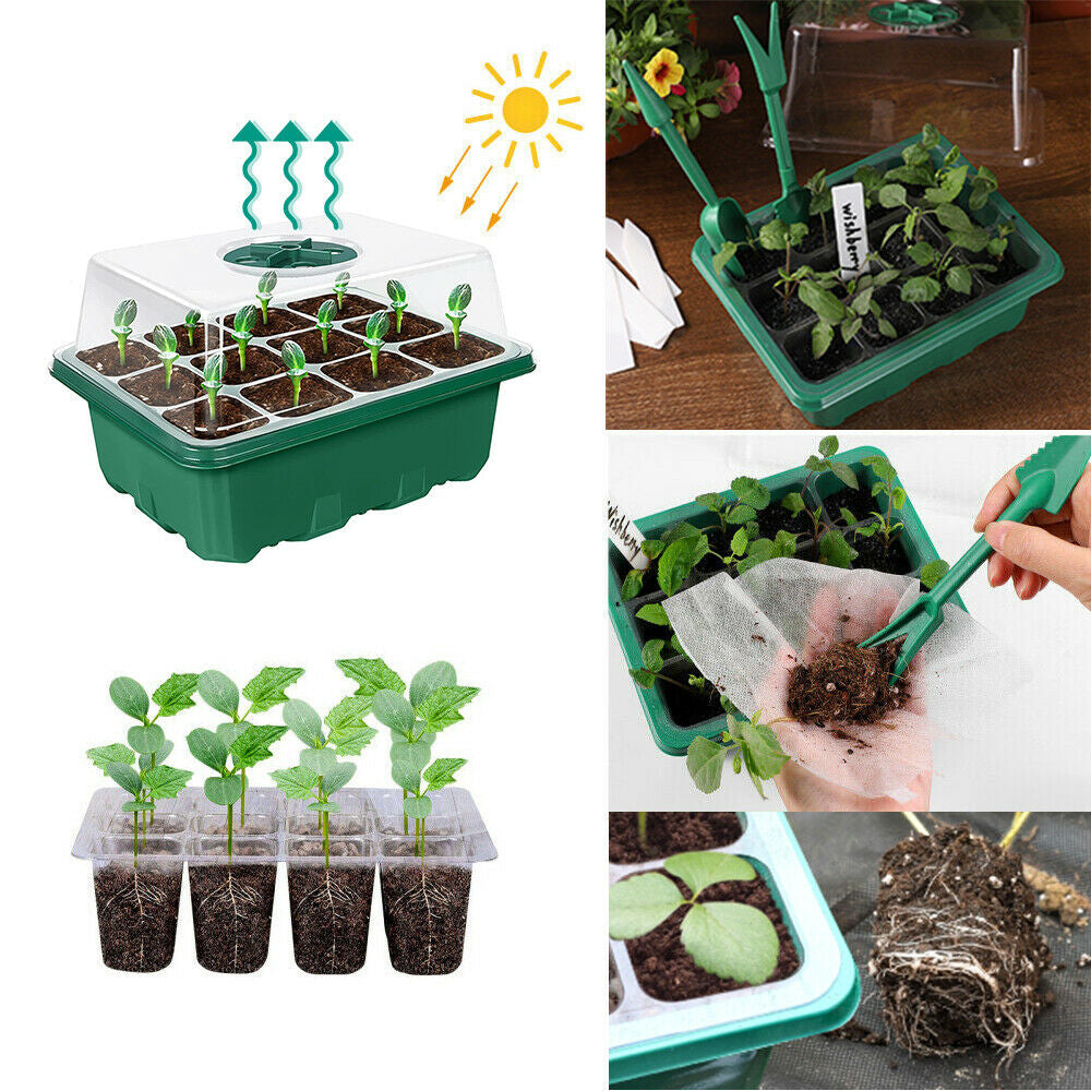 10 Set 12 Hole Plant Seeds Grow Box Propagation Nursery Seedling Starter Tray AU