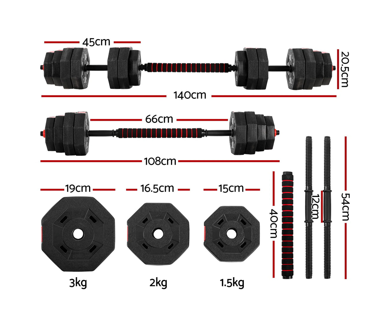 40Kg Dumbbells Barbell Set Adjustable Dumbbell Weight Lifting