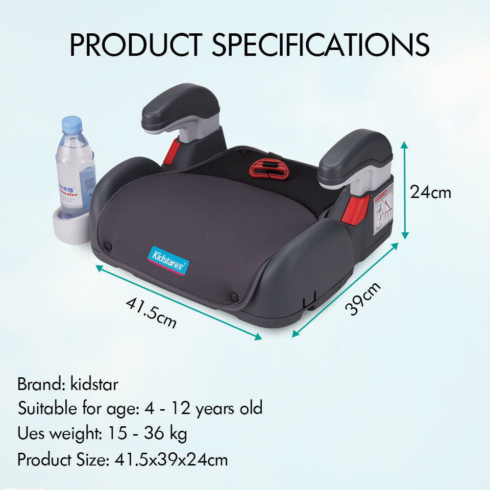 4- 12 Years Car Booster Seat Chair Cushion Pad for Toddler Children Kids Sturdy