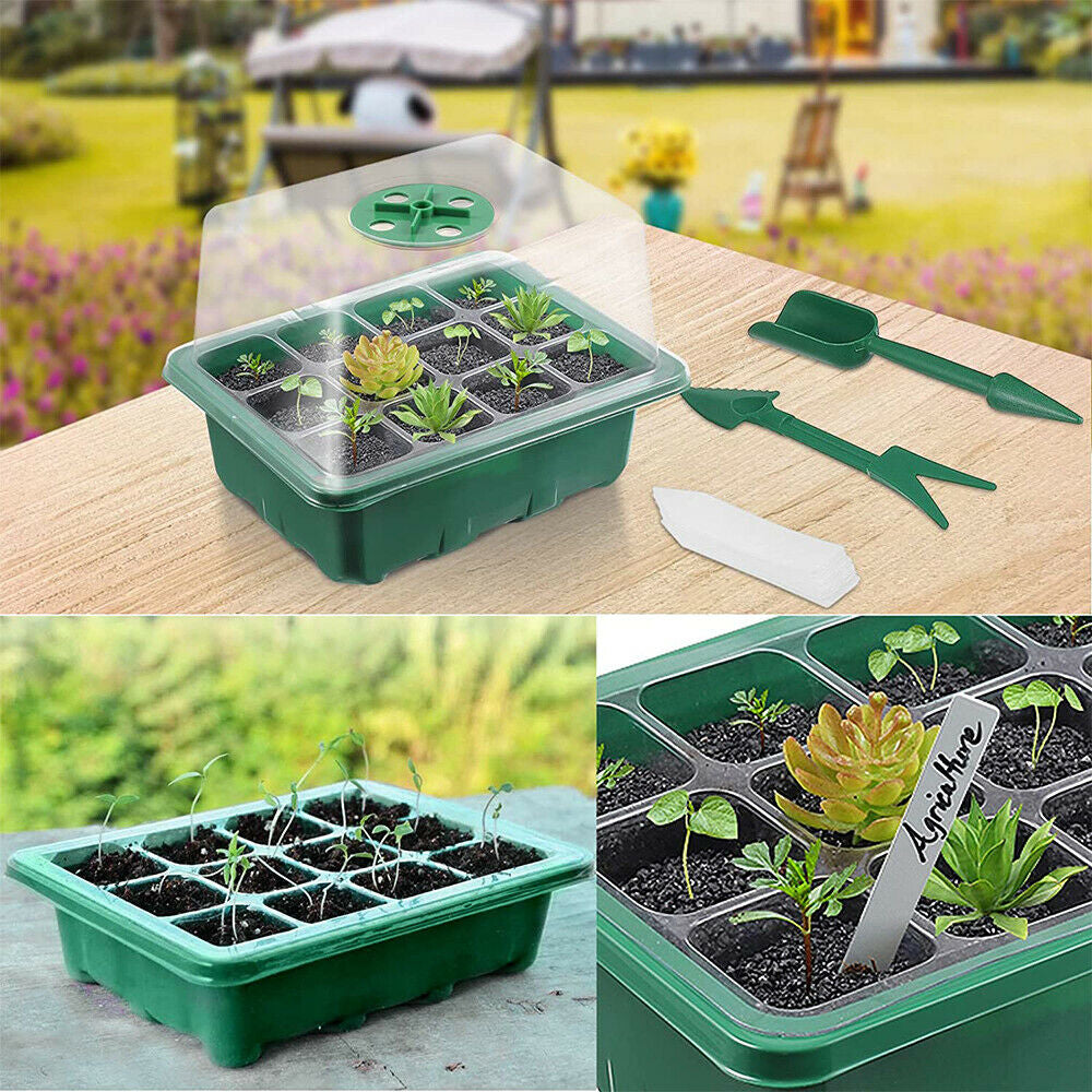10 Set 12 Hole Plant Seeds Grow Box Propagation Nursery Seedling Starter Tray AU