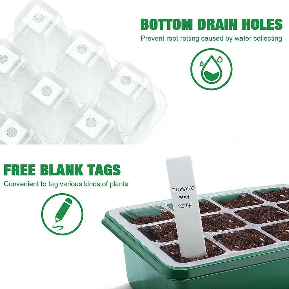 10 Set 12 Hole Plant Seeds Grow Box Propagation Nursery Seedling Starter Tray AU