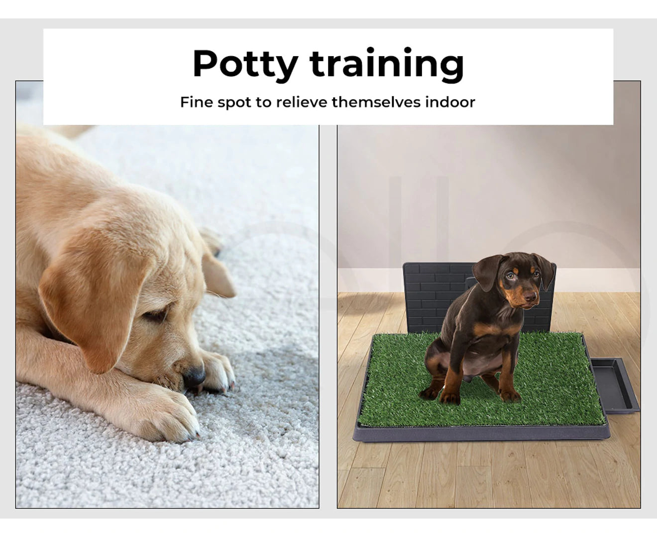 Indoor Dog Pet Grass Potty Training Portable Toilet Pad Tray Turf Mat Jumbo