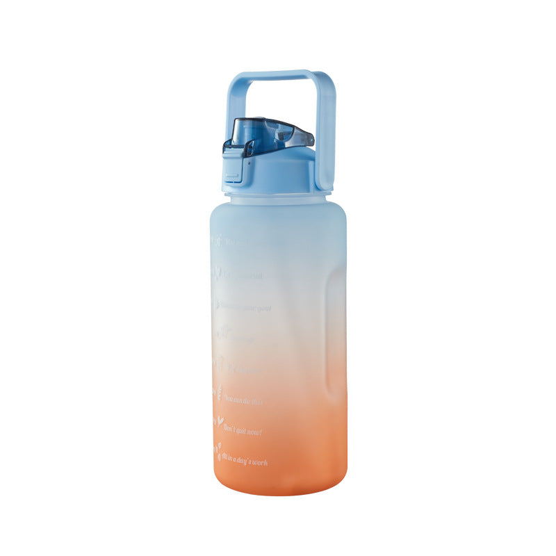 2L Sports Water Bottle Large Capacity Straw Time Motivational Fitness Jugs AU