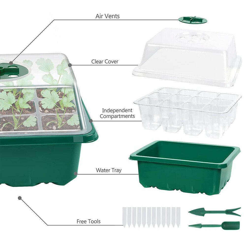 10 Set 12 Hole Plant Seeds Grow Box Propagation Nursery Seedling Starter Tray AU