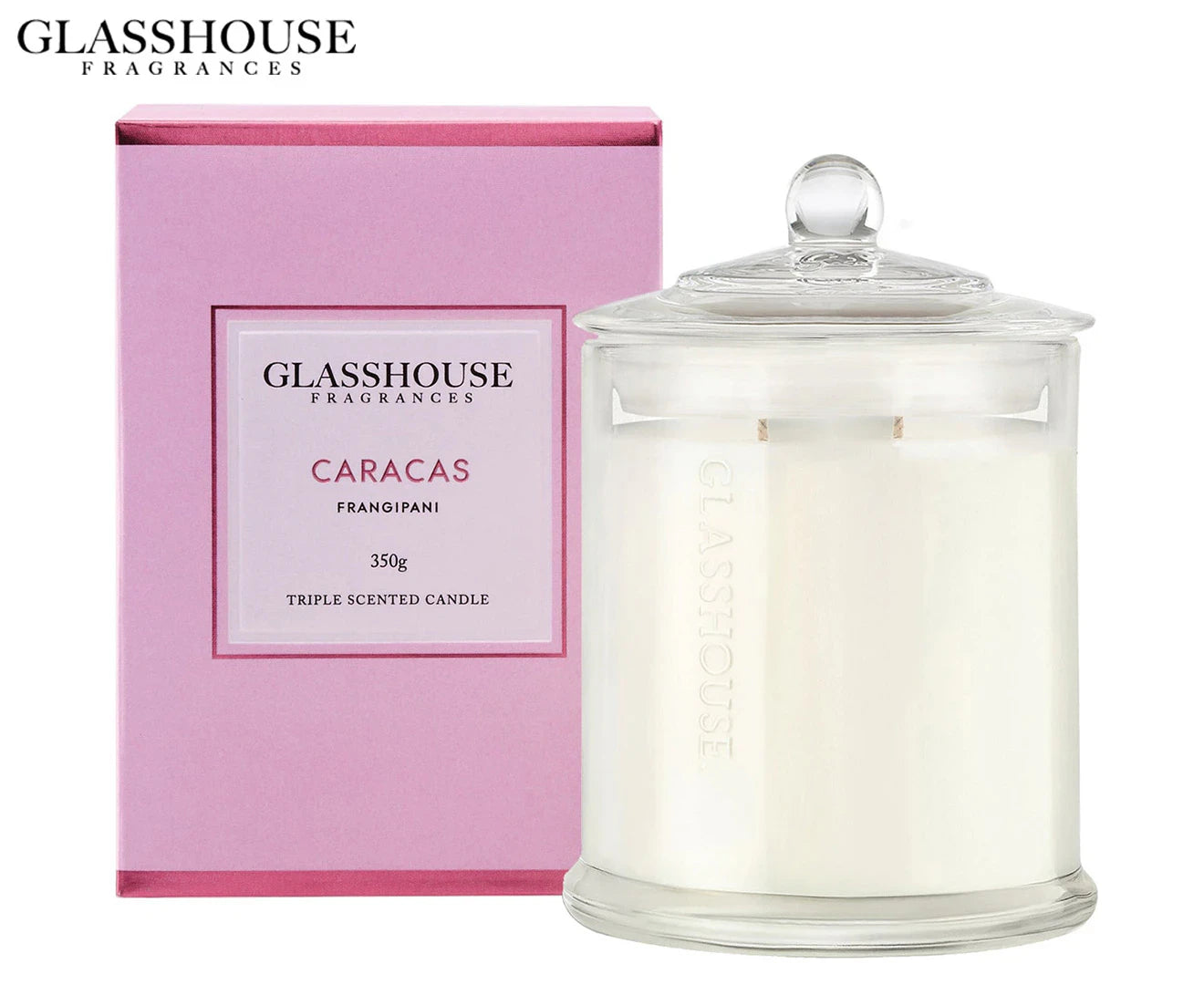 Glasshouse Caracas - Frangipani 350G Triple Scented Candle