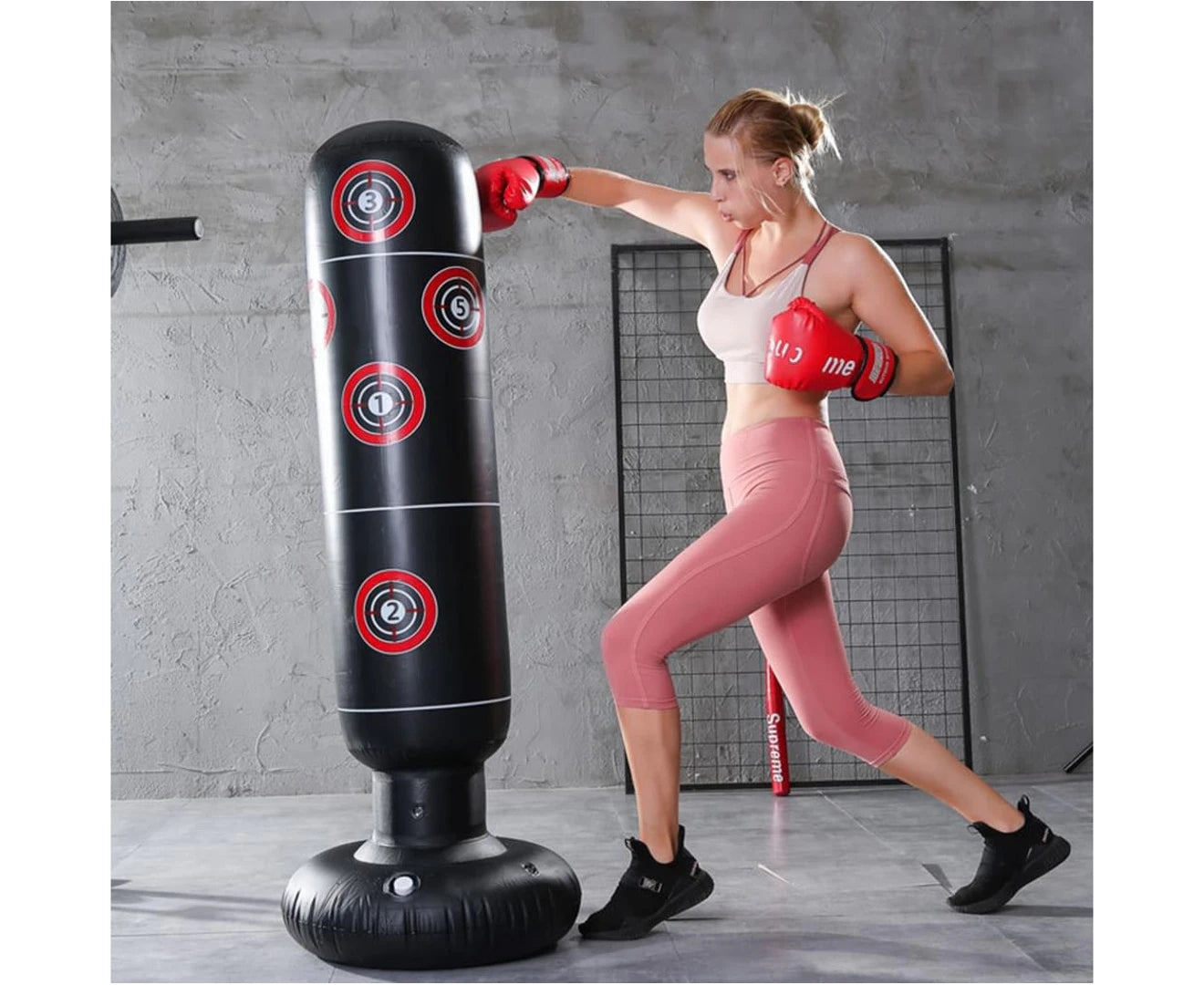 Punching Bag Adults 160 Cm, Standing Punching Bag Punching Bag Standing Inflatable Punching Bags Tumbler Adult Fitness-C