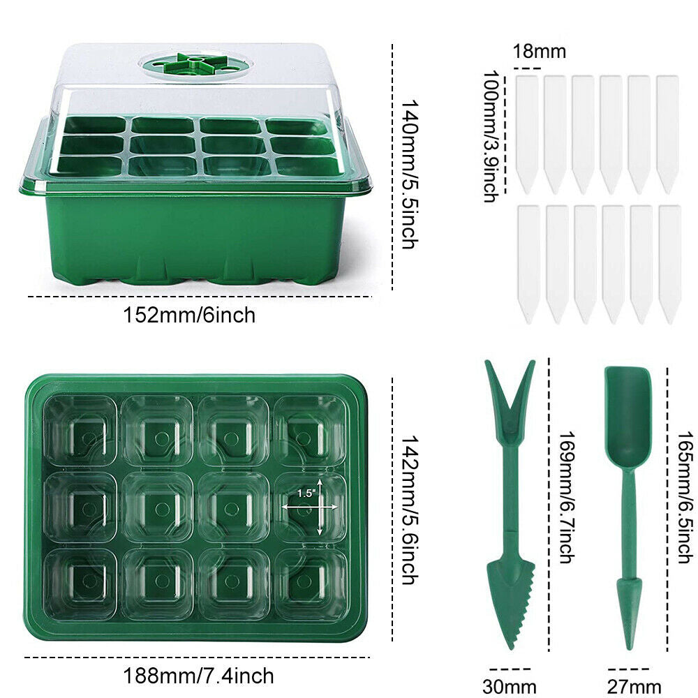 10 Set 12 Hole Plant Seeds Grow Box Propagation Nursery Seedling Starter Tray AU