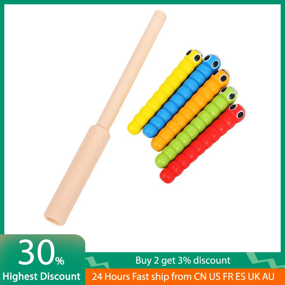 Wooden Magnetic Strawberry Bug Catching Game – A Fun and Educational Toy for Toddlers