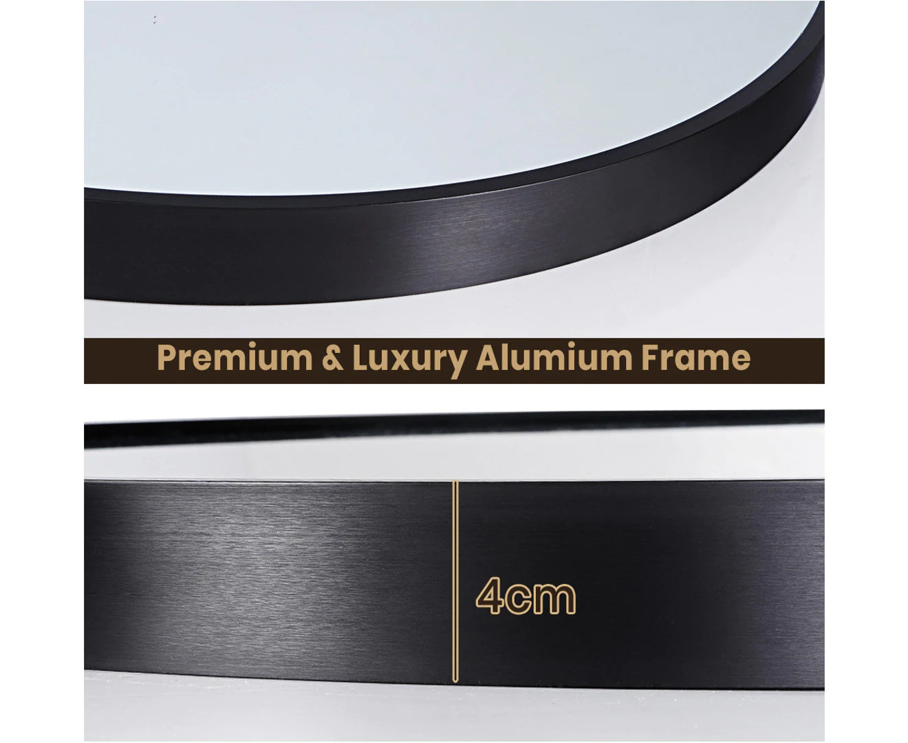 round Wall Mirror 60Cm Black Circle Vanity Mirror Metal Frame