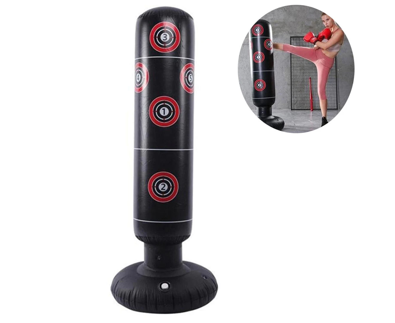 Punching Bag Adults 160 Cm, Standing Punching Bag Punching Bag Standing Inflatable Punching Bags Tumbler Adult Fitness-C