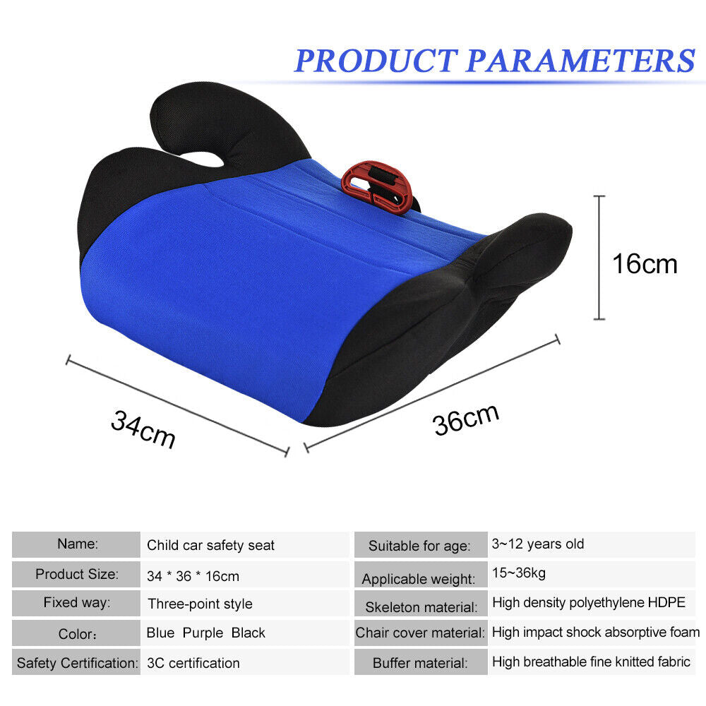 4- 12 Years Car Booster Seat Chair Cushion Pad for Toddler Children Kids Sturdy