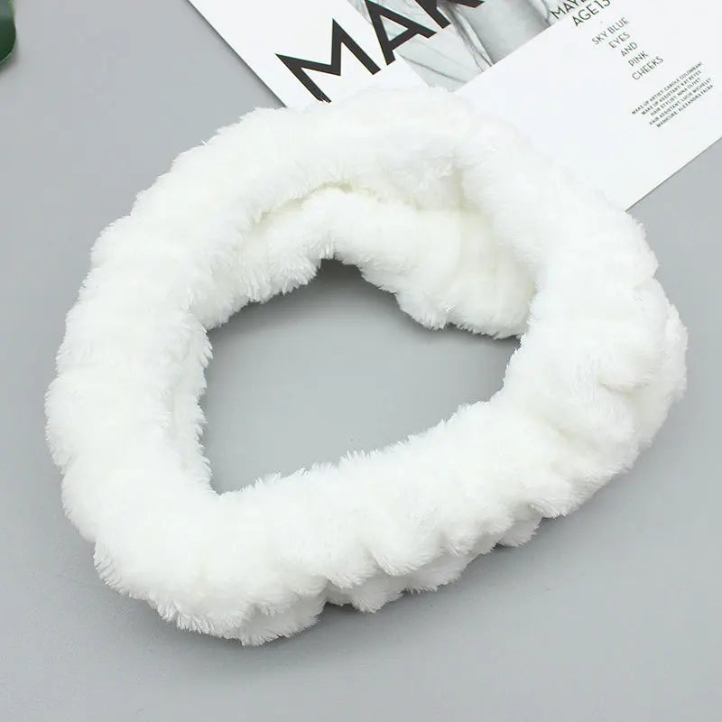 Coral Fleece Headband Elastic Kont Hairband Plush Headband Elastic Solid Korean Style Bow Hairbands Wash Face Hair Accessories