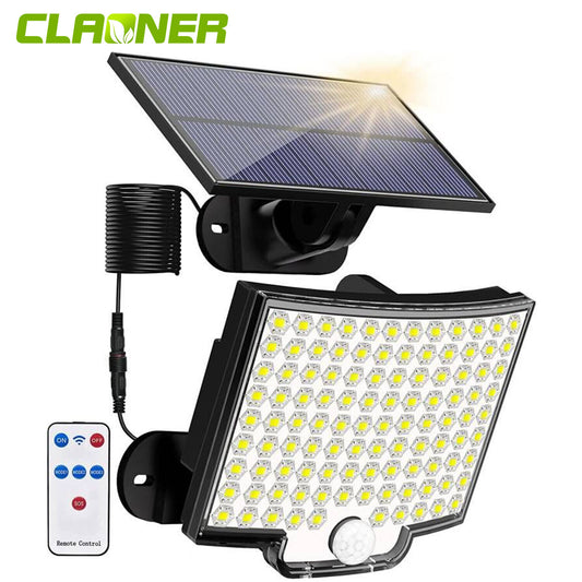 106 LED Solar Motion Sensor Light Outdoor IP65 Wall Security Garden Flood Lamp