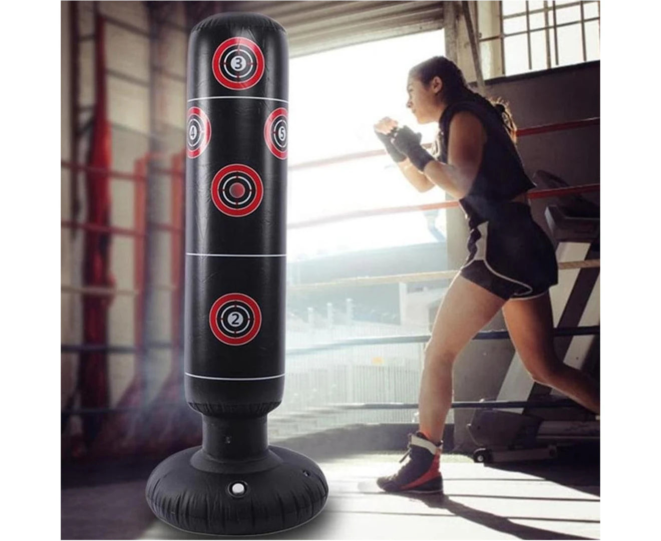 Punching Bag Adults 160 Cm, Standing Punching Bag Punching Bag Standing Inflatable Punching Bags Tumbler Adult Fitness-C
