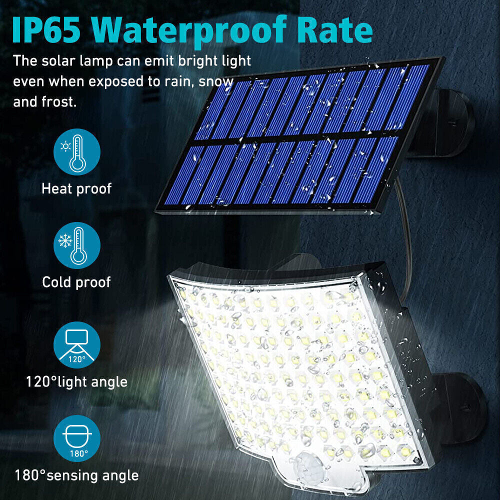 106 LED Solar Motion Sensor Light Outdoor IP65 Wall Security Garden Flood Lamp
