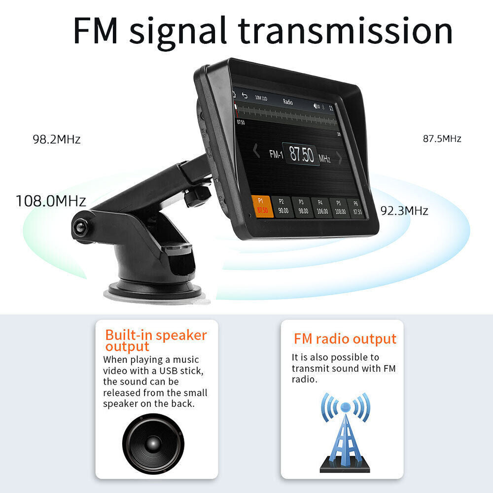 Portable 7'' Wireless Apple Carplay Android Auto Touch Screen Car Radio Stereo