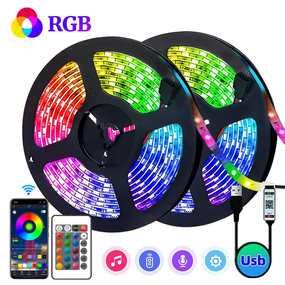 LED Strip Lights RGB 5050 ,5V 1M-30M,16 Million Colors, RGB , Led Strip Lighting Music Sync, Color Changing for Party Home