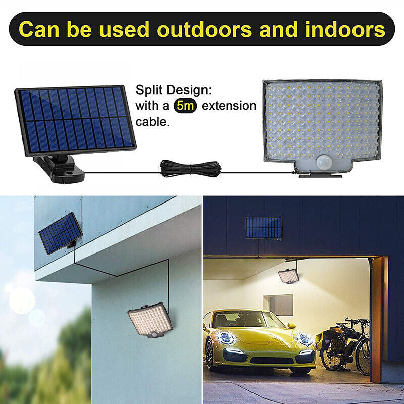 106 LED Solar Motion Sensor Light Outdoor IP65 Wall Security Garden Flood Lamp