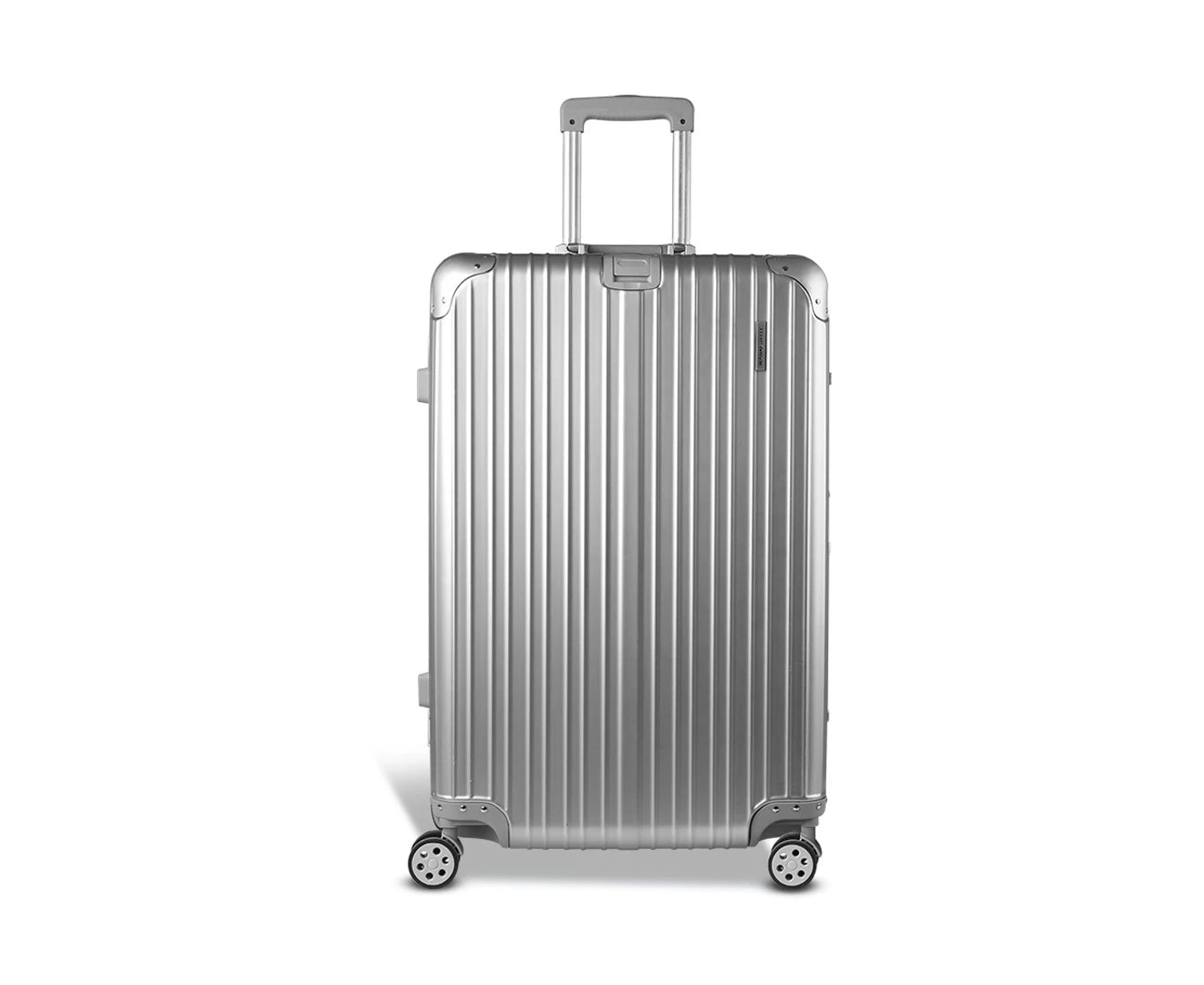 28" Luggage Trolley Travel Suitcase Set TSA Carry on Lightweight Aluminum Silver