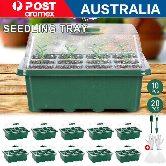 10 Set 12 Hole Plant Seeds Grow Box Propagation Nursery Seedling Starter Tray AU