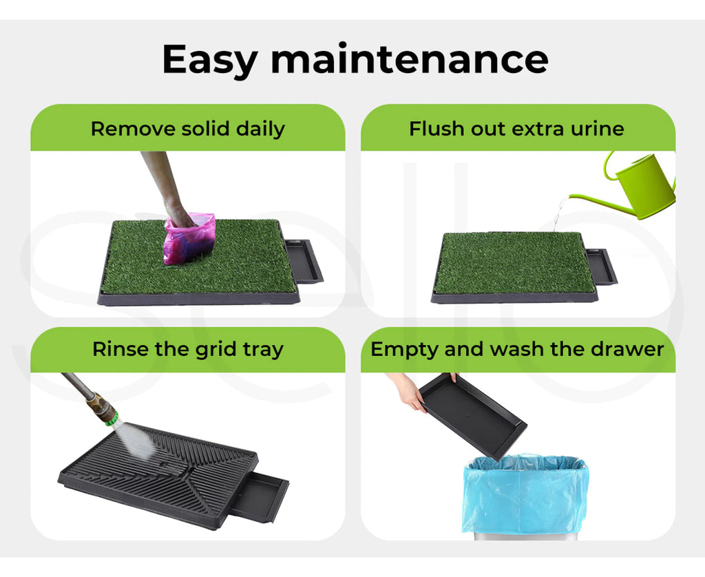 Indoor Dog Pet Grass Potty Training Portable Toilet Pad Tray Turf Mat Jumbo