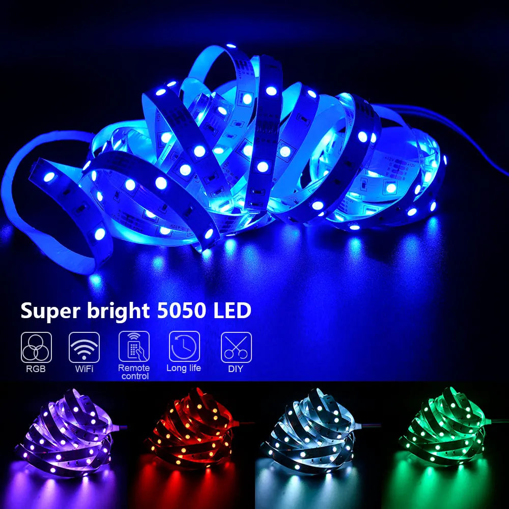 LED Strip Lights RGB 5050 ,5V 1M-30M,16 Million Colors, RGB , Led Strip Lighting Music Sync, Color Changing for Party Home