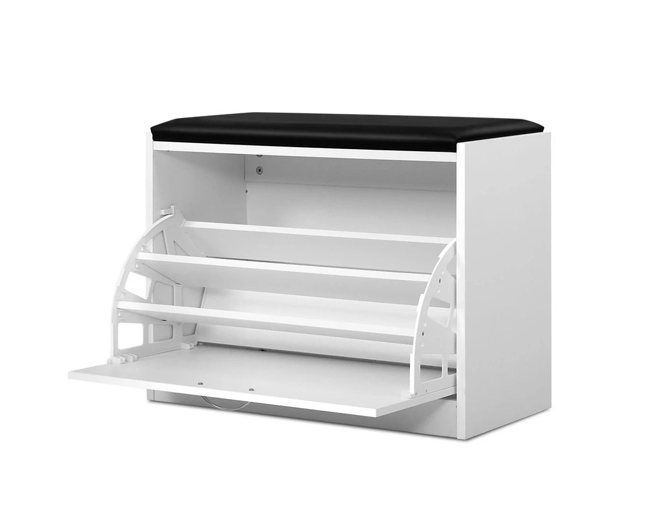 Kyla Shoe Rack Bench Cabinet for 15 Pairs White