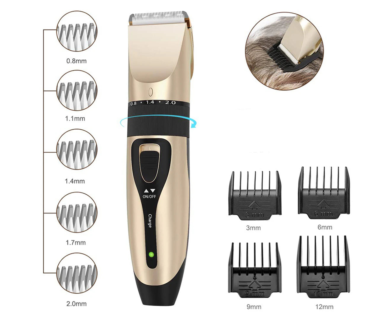 Pet/Dog Grooming Kit Cordless Clipper/Trimmer/Scissors Nail File Comb Set