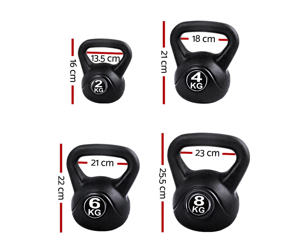 22Kg Kettlebell Set Weight Lifting Kettlebells Bench Dumbbells Gym Home