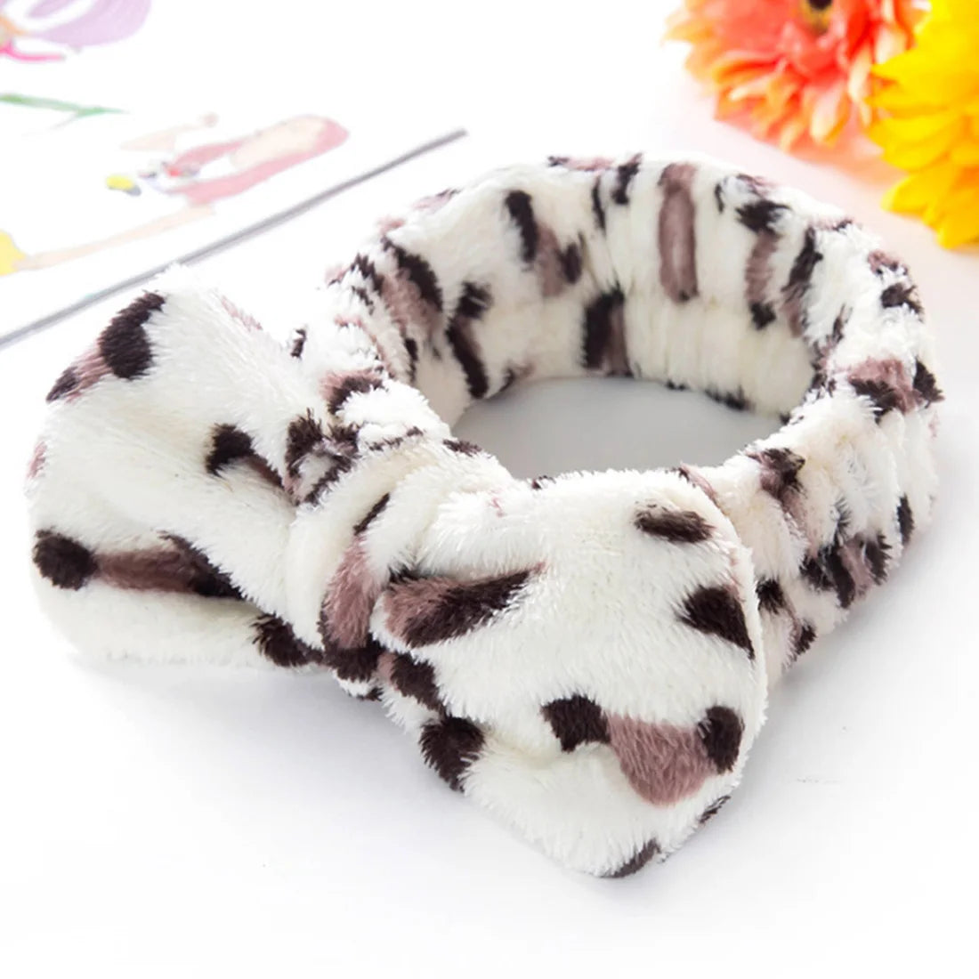 Coral Fleece Headband Elastic Kont Hairband Plush Headband Elastic Solid Korean Style Bow Hairbands Wash Face Hair Accessories