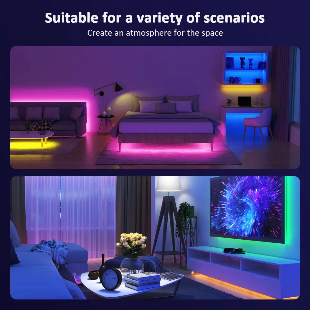 LED Strip Lights RGB 5050 ,5V 1M-30M,16 Million Colors, RGB , Led Strip Lighting Music Sync, Color Changing for Party Home