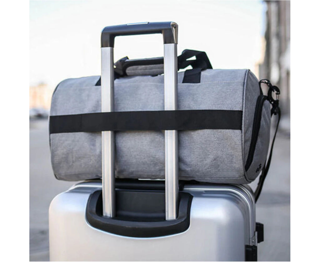 Gym Duffel Bags 30L Canvas Travel Bag Waterproof Fitness Shoes Compartment Shoe Grey