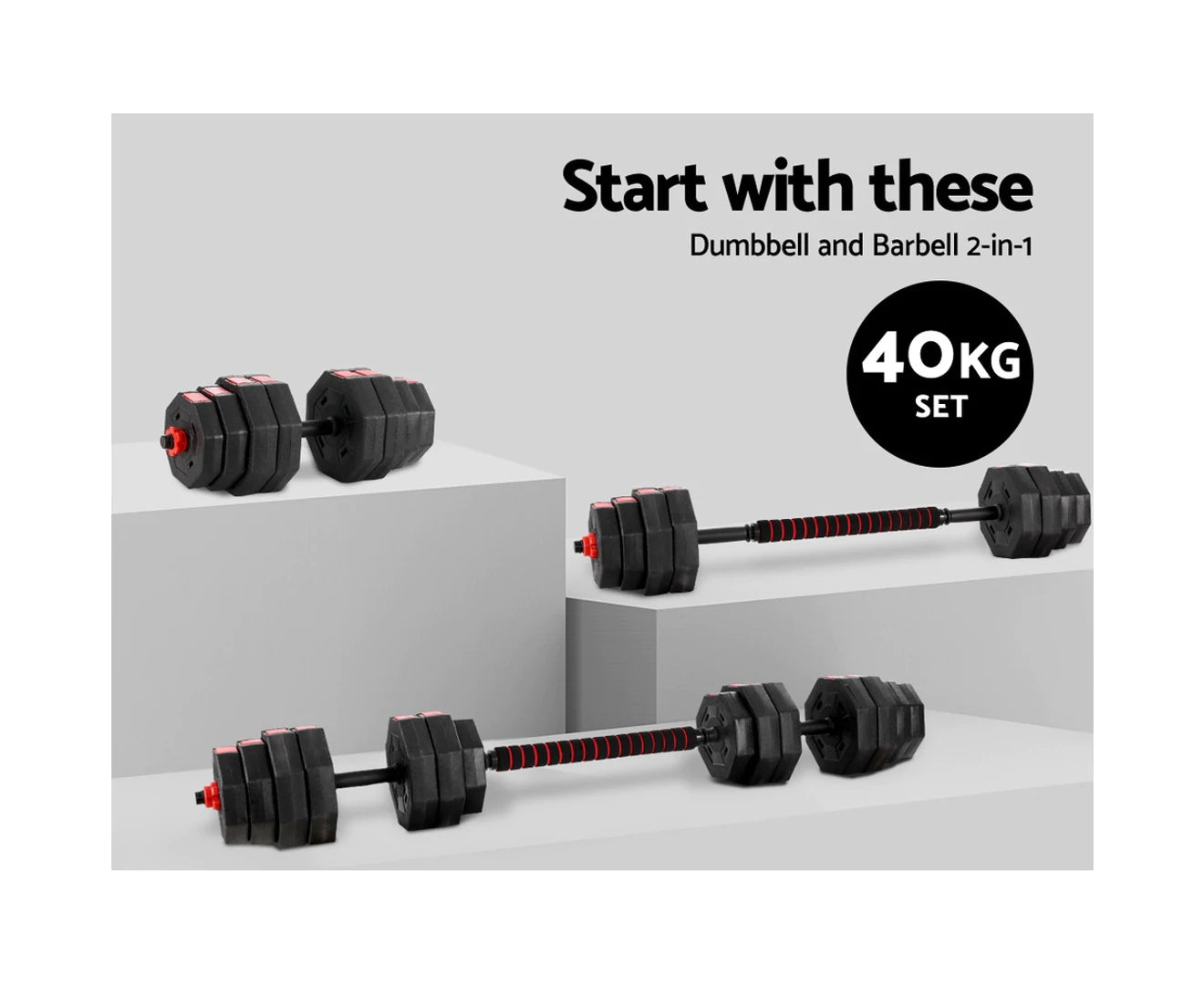 40Kg Dumbbells Barbell Set Adjustable Dumbbell Weight Lifting